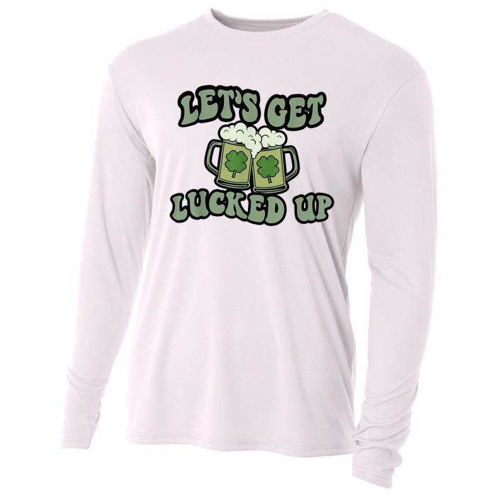 Lets Get Lucked Up Lucky Clovers St Patricks Day Beer Drink Cooling Performance Long Sleeve Crew