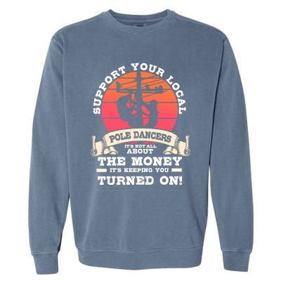 Lineman Gifts Line Worker Image On Back Of Garment-Dyed Sweatshirt