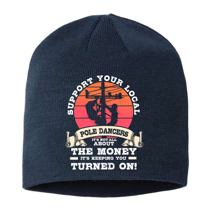 Lineman Gifts Line Worker Image On Back Of Sustainable Beanie