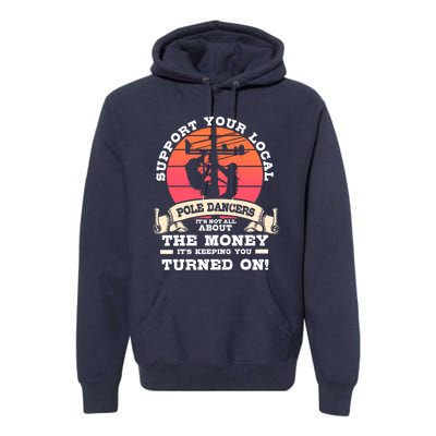 Lineman Gifts Line Worker Image On Back Of Premium Hoodie