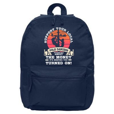 Lineman Gifts Line Worker Image On Back Of 16 in Basic Backpack