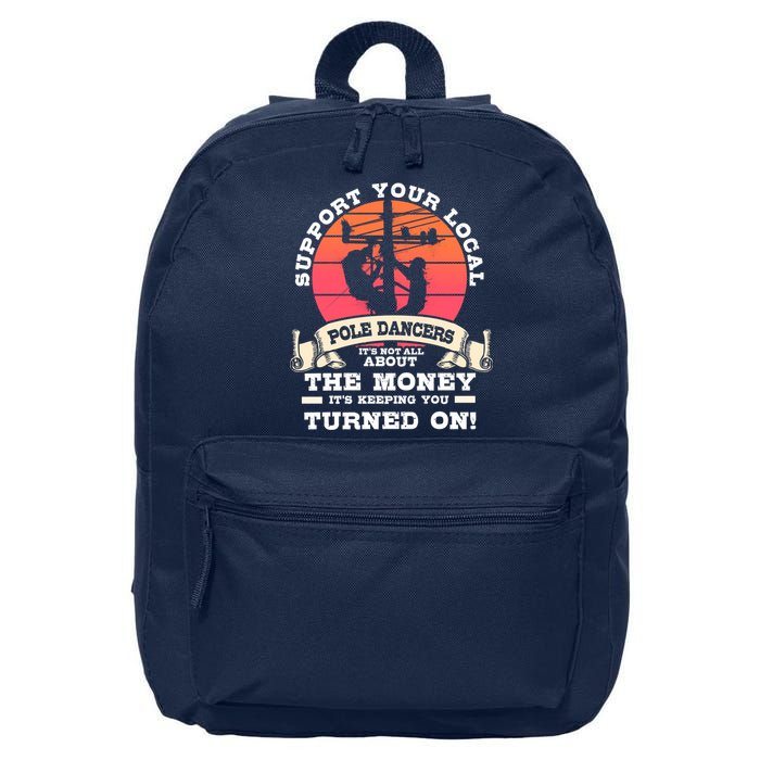 Lineman Gifts Line Worker Image On Back Of 16 in Basic Backpack