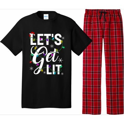 LetS Get Lit Funny Christmas Lighting Xmas Gift Pajama Set