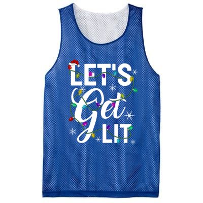 LetS Get Lit Funny Christmas Lighting Xmas Gift Mesh Reversible Basketball Jersey Tank