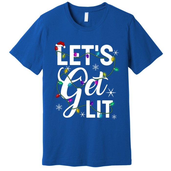 LetS Get Lit Funny Christmas Lighting Xmas Gift Premium T-Shirt