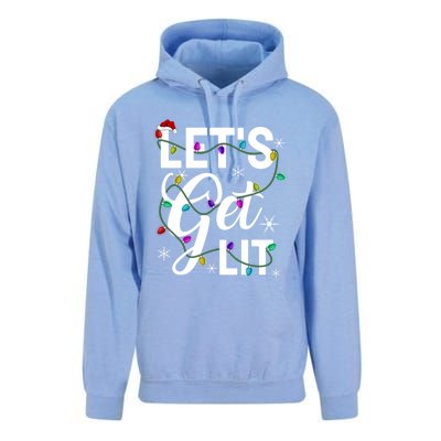 LetS Get Lit Funny Christmas Lighting Xmas Gift Unisex Surf Hoodie