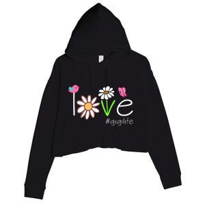 Love Gigi Life Cute Matching Family Crop Fleece Hoodie