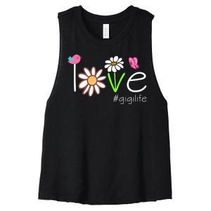 Love Gigi Life Cute Matching Family Women's Racerback Cropped Tank