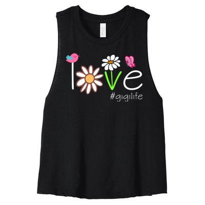 Love Gigi Life Cute Matching Family Women's Racerback Cropped Tank