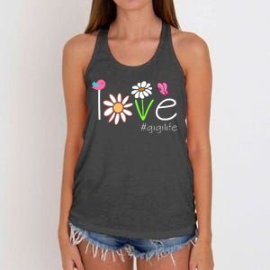 Love Gigi Life Cute Matching Family Women's Knotted Racerback Tank