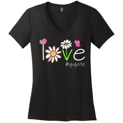 Love Gigi Life Cute Matching Family Women's V-Neck T-Shirt