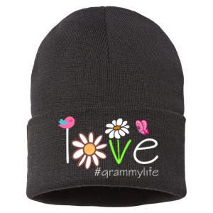 Love Grammy Life Cute Matching Family Sustainable Knit Beanie