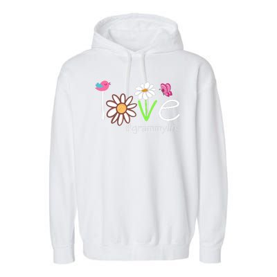 Love Grammy Life Cute Matching Family Garment-Dyed Fleece Hoodie