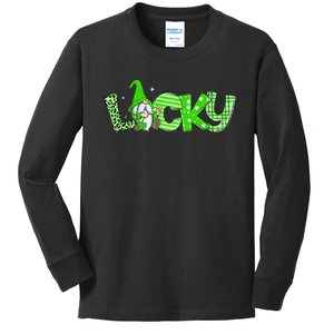 Lucky Gnomes Lovers Shamrock Irish St Patrick's Day Kids Long Sleeve Shirt