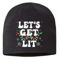 LetS Get Lit Funny Christmas Lights Xmas Pajamas Holiday Sustainable Beanie