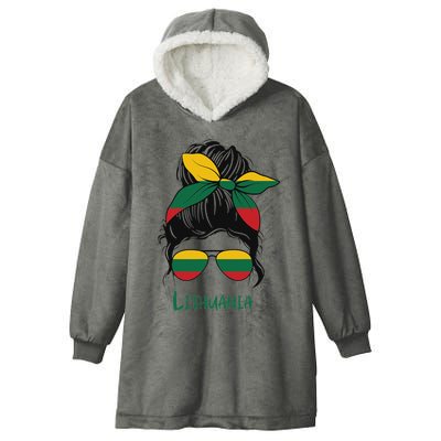 Lithuania Girl Lithuanian Girl Lietuvis Woman Flag Hooded Wearable Blanket
