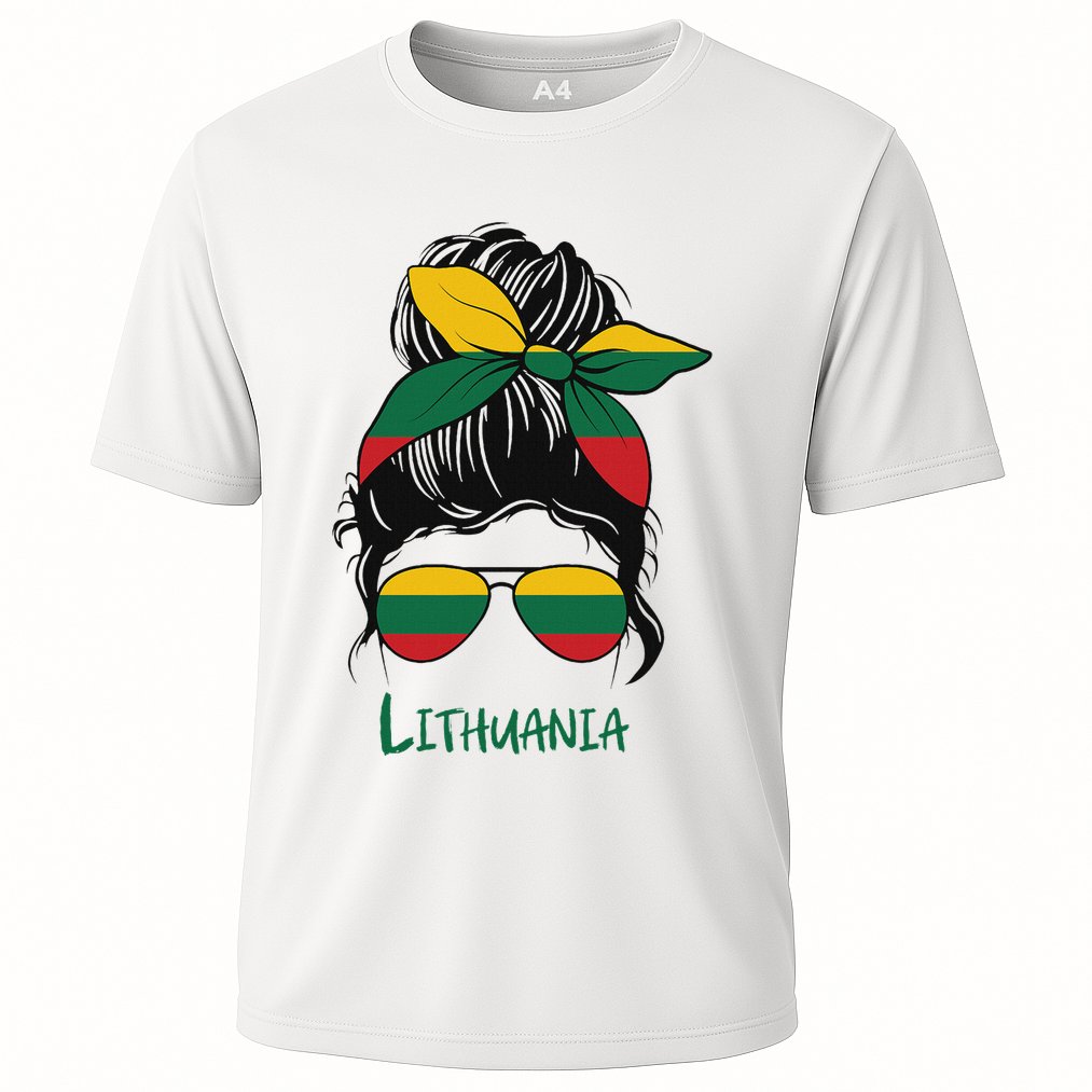 Lithuania Girl Lithuanian Girl Lietuvis Woman Flag Cooling Performance Crew T-Shirt