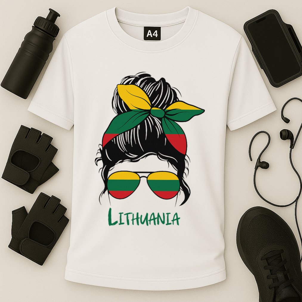 Lithuania Girl Lithuanian Girl Lietuvis Woman Flag Cooling Performance Crew T-Shirt