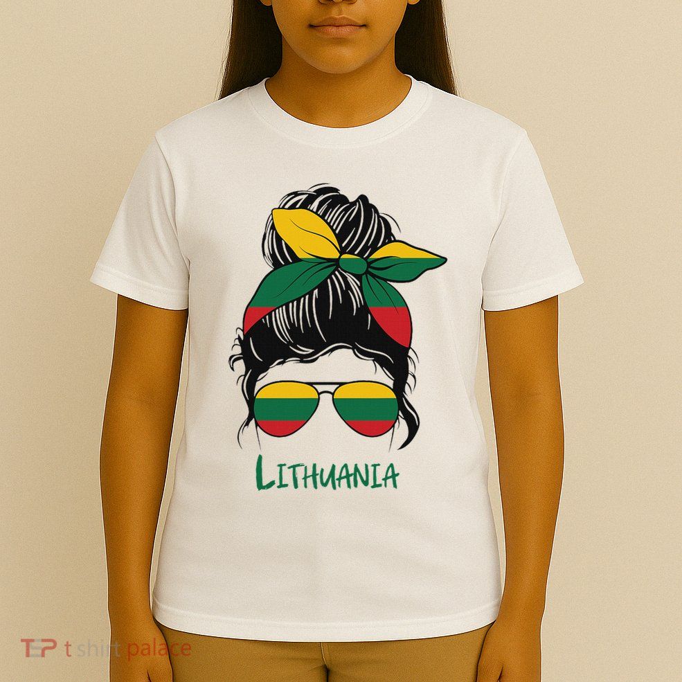 Lithuania Girl Lithuanian Girl Lietuvis Woman Flag T-Shirt