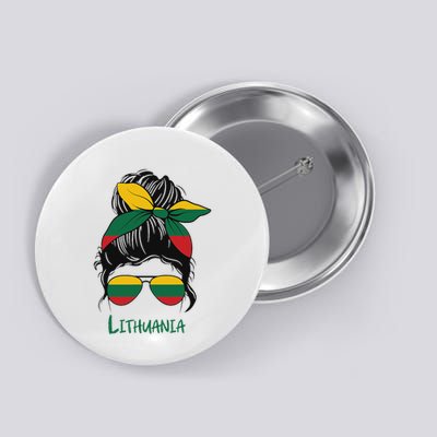 Lithuania Girl Lithuanian Girl Lietuvis Woman Flag Button
