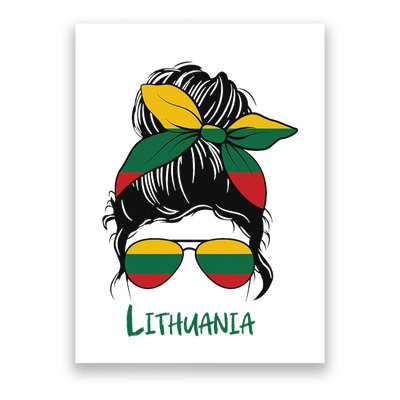 Lithuania Girl Lithuanian Girl Lietuvis Woman Flag Poster