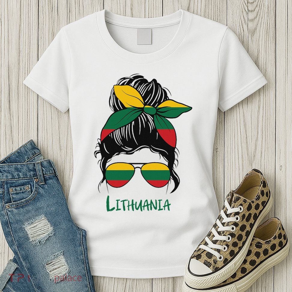 Lithuania Girl Lithuanian Girl Lietuvis Woman Flag Womens T-Shirt
