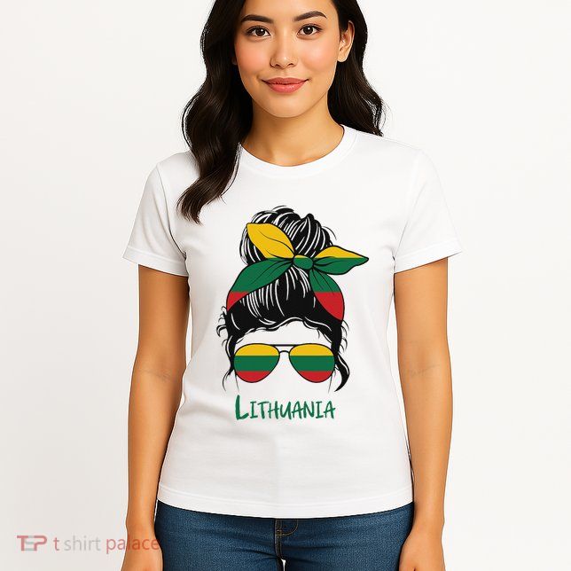 Lithuania Girl Lithuanian Girl Lietuvis Woman Flag Womens T-Shirt