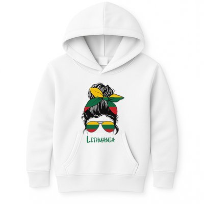Lithuania Girl Lithuanian Girl Lietuvis Woman Flag Kids Hoodie