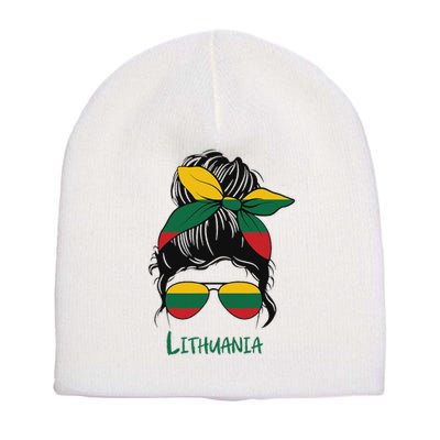 Lithuania Girl Lithuanian Girl Lietuvis Woman Flag Short Acrylic Beanie