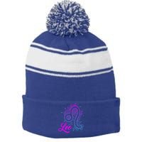 Leo Gift Stripe Pom Pom Beanie