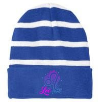 Leo Gift Striped Beanie with Solid Band