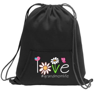 Love Grandmom Life Cute Matching Family Sweatshirt Cinch Pack Bag