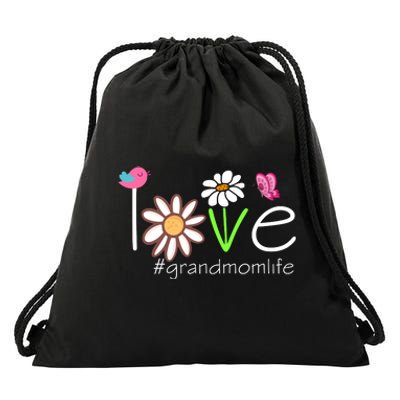 Love Grandmom Life Cute Matching Family Drawstring Bag