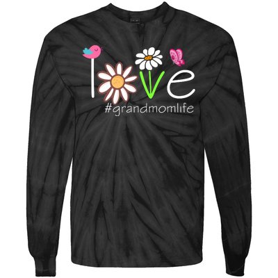 Love Grandmom Life Cute Matching Family Tie-Dye Long Sleeve Shirt