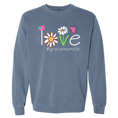 Love Grandmom Life Cute Matching Family Garment-Dyed Sweatshirt