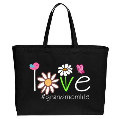 Love Grandmom Life Cute Matching Family Cotton Canvas Jumbo Tote