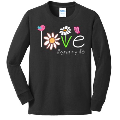 Love Granny Life Cute Matching Family Kids Long Sleeve Shirt