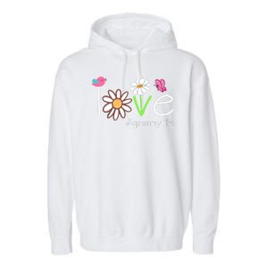 Love Granny Life Cute Matching Family Garment-Dyed Fleece Hoodie