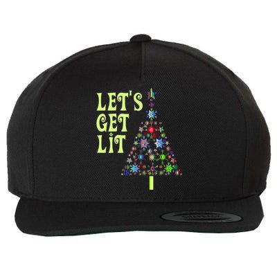 Let's Get Ligift Christmas Tree Lights Xmas Pajama Cute Gift Wool Snapback Cap