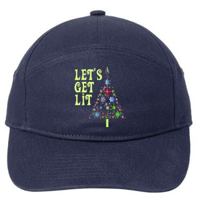 Let's Get Ligift Christmas Tree Lights Xmas Pajama Cute Gift 7-Panel Snapback Hat