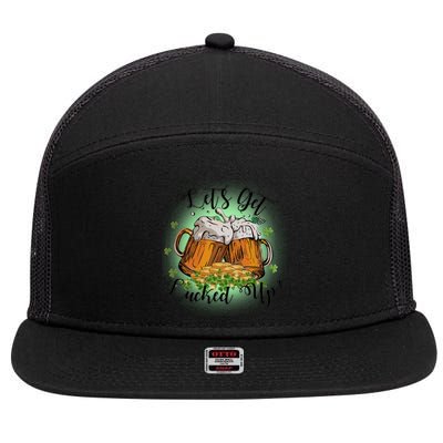 Let's Get Lucked Up Cheer Beer Drinking Team Saint Patrick's Day 7 Panel Mesh Trucker Snapback Hat