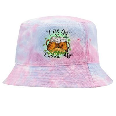 Let's Get Lucked Up Cheer Beer Drinking Team Saint Patrick's Day Tie-Dyed Bucket Hat