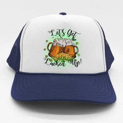 Let's Get Lucked Up Cheer Beer Drinking Team Saint Patrick's Day Trucker Hat