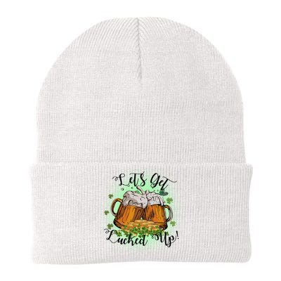 Let's Get Lucked Up Cheer Beer Drinking Team Saint Patrick's Day Knit Cap Winter Beanie