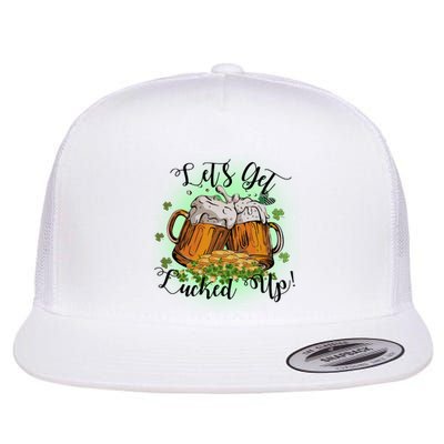 Let's Get Lucked Up Cheer Beer Drinking Team Saint Patrick's Day Flat Bill Trucker Hat