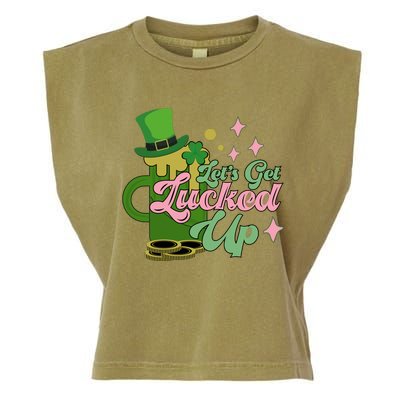 Let's Get Lucked Up St Patrick's Garment-Dyed Women's Muscle Tee