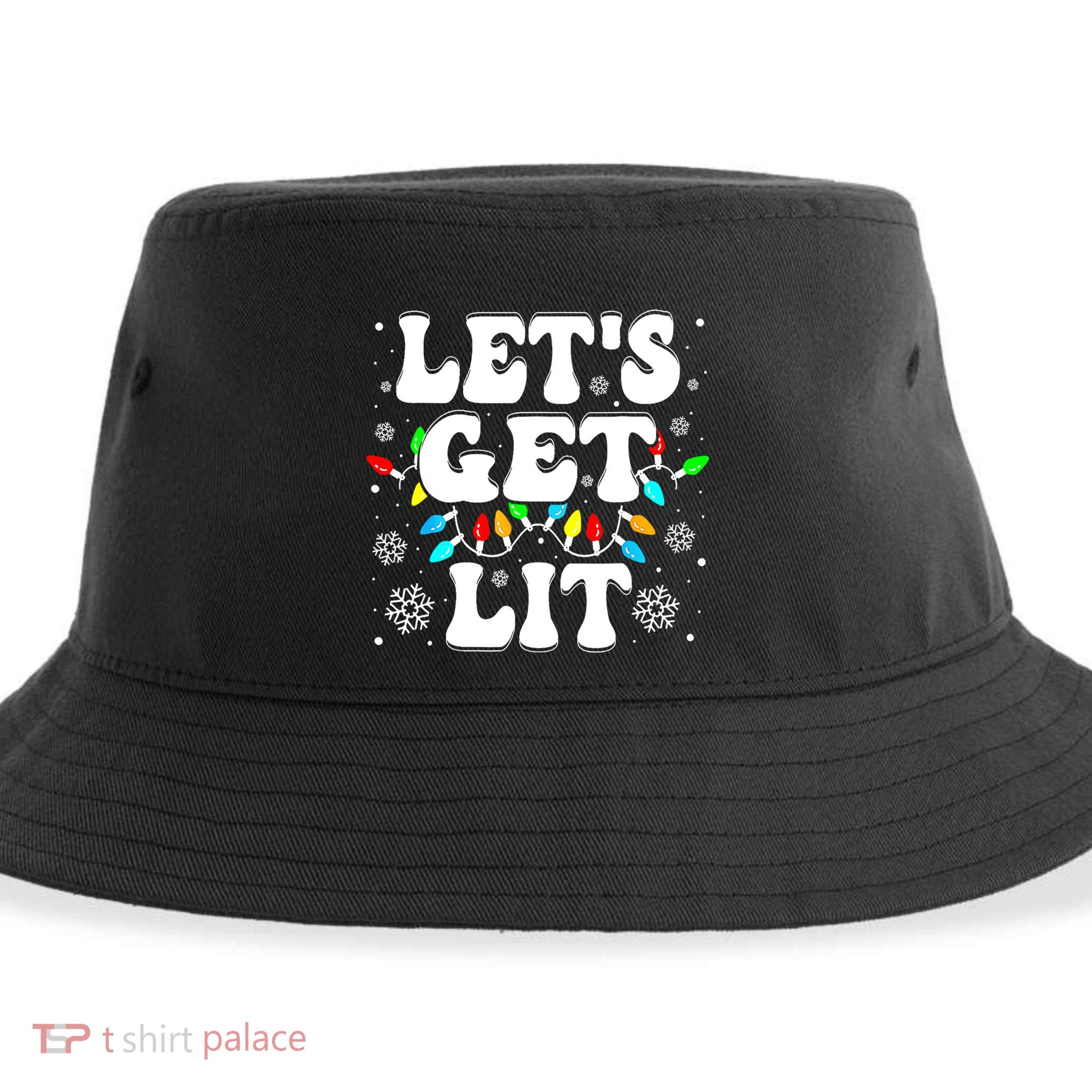 LetS Get Lit Funny Christmas Lights Xmas Pajamas Holiday Sustainable Bucket Hat