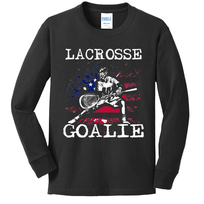 Lacrosse Goalie Lax Goalkeeper Kids Long Sleeve Shirt