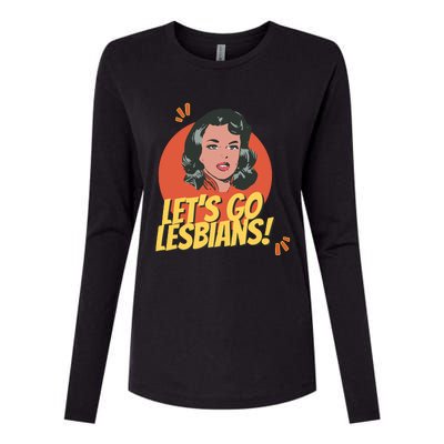 Lets Go Lesbians! Retro Lesbian Subtle Womens Cotton Relaxed Long Sleeve T-Shirt