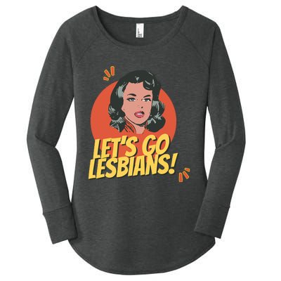 Lets Go Lesbians! Retro Lesbian Subtle Women's Perfect Tri Tunic Long Sleeve Shirt